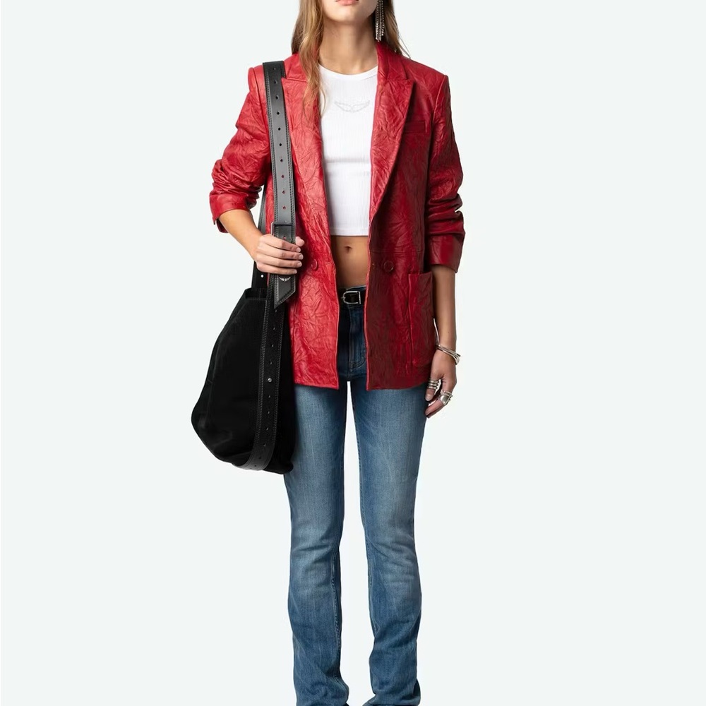 Zadig & Voltaire Red Blazer Tailored Suit Jacket - Picture 5 of 7